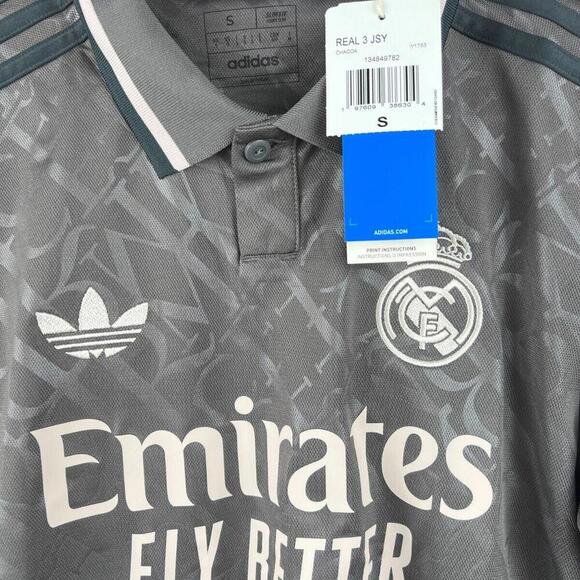 Adidas Real Madrid Valverde #8 Soccer Jersey Men's Small Gray 2024/25 Third Kit - Picture 8 of 8